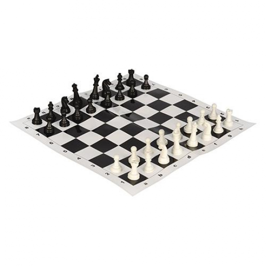 Шахматы поле (картон) 21-21см, фигуры-пластик, в пак. 23*11см Фото