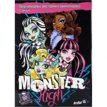 Бумага цветная двусторонняя А4 Monster High