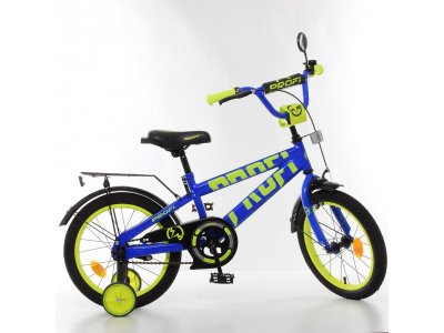 Велосипед детский PROF1 16д. T16175 (1шт) Flash, синий,звонок,доп.колеса