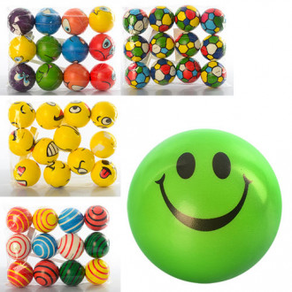 Мяч детский фомовый MS 0734 (360шт) 6,3см, 5 видов, 12шт в кульке, 23-18-6см