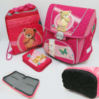Набор: рюкзак-коробка+мешок для обуви+пенал плоский &quot;Мишка&quot; (1002887)