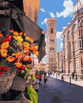 Картина по номерам 40*50 Цветочный киоск Флоренции