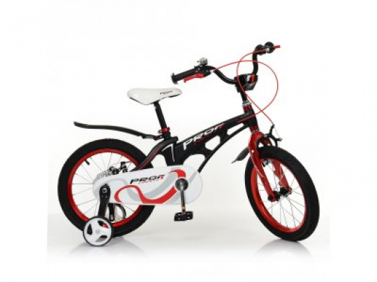 Велосипед детский PROF1 16д. LMG16201 (1шт) Infinity,магнез.рама,черно-красн(мат),звонок,доп.кол Фото