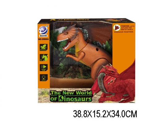 Животные 9988A(12шт) динозавр, батар, звук, свет, в кор.38, 8*15, 2*34см Фото