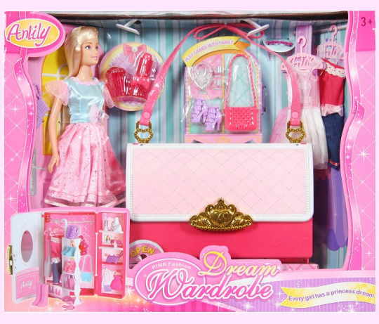 Кукла типа &quot;Барби&quot;Anlily&quot;99046 сумка превращается в шкаф д/одежды, платья,аксессуары,в кор. Фото