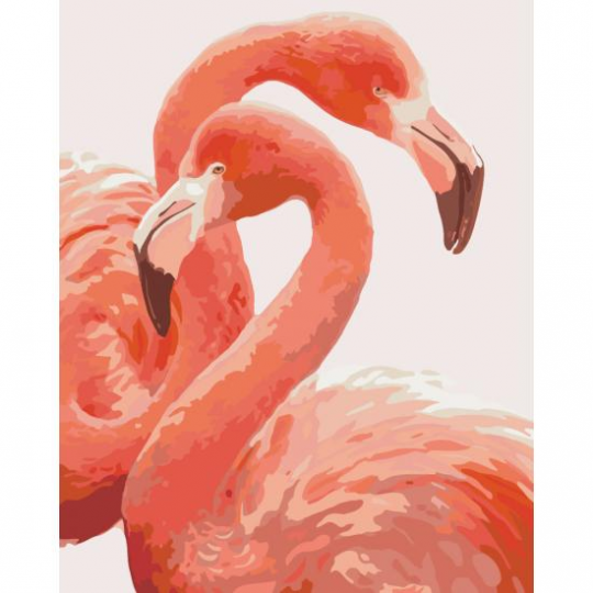 Роспись по номерам Животные, птицы &quot;Грация фламинго&quot;, в термопакете 40*50см Фото