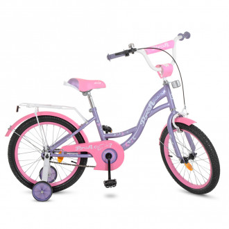 Велосипед детский PROF1 18д. Y1822 (1шт) Butterfly,фиолетовый,звонок,доп.колеса