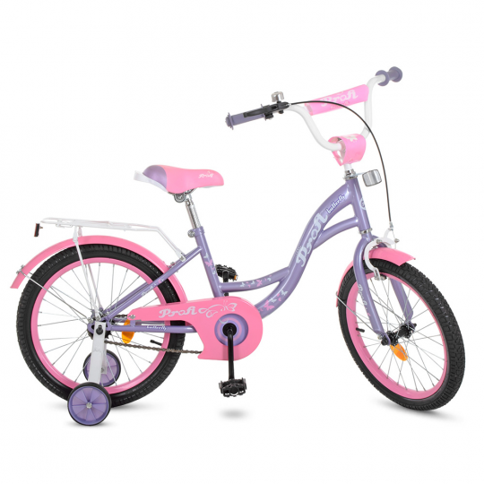 Велосипед детский PROF1 18д. Y1822 (1шт) Butterfly,фиолетовый,звонок,доп.колеса Фото