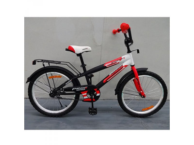 Велосипед детский PROF1 14д. G1455 (1шт) Inspirer,черно-бел-красн(мат),звонок,доп.кол