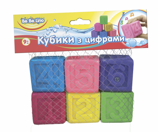 Пищалки для ванной &quot;Кубики с цифрами&quot;,  6 шт.,  9М+, укр. уп., в Фото
