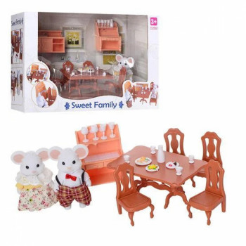 Набор мебели для столовой 1601 F &quot;Счастливая семья&quot;  Sweet Family 2 персонажа флоксовых, в коробке