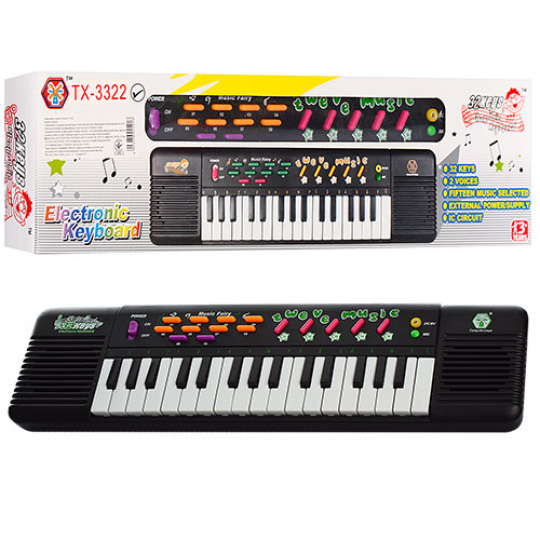 Синтезатор TX-3322 (48шт) 32 клавиши,муз,12мелодий,2режима,на бат-ке,в кор-ке, 44,5-12-4cм Фото