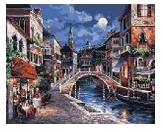 Картина по номерам &quot;Венеция ночью&quot; 40*50см,крас.-акрил,кисть-3шт.(1*30) Фото