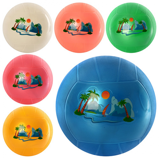 Мяч детский-9&amp;quot; M 0243 (90шт) 9 дюймов, радуга волейбол, 1-стикерный, ПВХ, 180г, в кульке, Фото