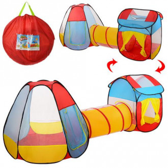 Палатка детская с тоннелем, пирамида, домик, в сумке