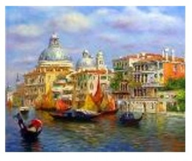 Картина по номерам &quot;Венеция лазурная&quot; 40*50см,крас.-акрил,кисть-3шт.(1*30)