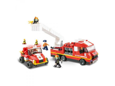 Конструктор SLUBAN M38-B0223 (12шт) пожарные спасатели,транспорт,фигурки,368дет,в кор,42,5-33-6,5см