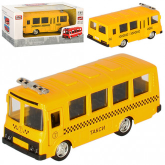 Автобус 6523E (96шт) металл,инер-й,11см,1:61,откр.двери, рез.колеса, в кор-ке,15,5-7,5-6см