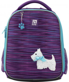 Рюкзак школьный каркасный Kite Education Cute puppy для девочек 790 г 35 x 26 x 13.5 см 18 л Фиолетовый (K20-555S-3)