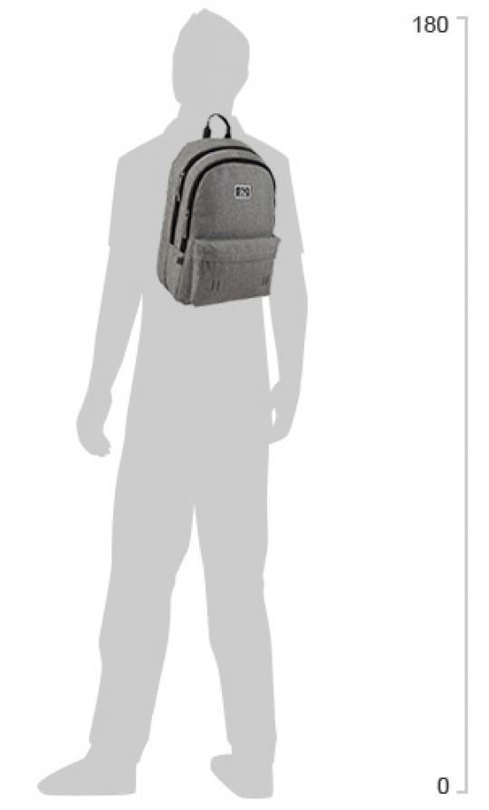 Рюкзак для города GoPack Сity унисекс 520 г 43 х 30 х 14 см 19.5 л Серый (GO20-140L-2) Фото