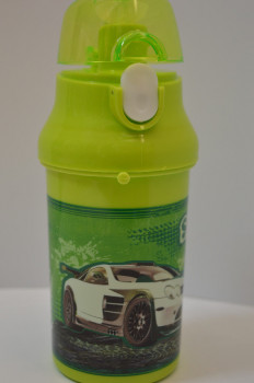 Бутылка для воды с трубочкой №13008 Kidis Sport Car 550мл