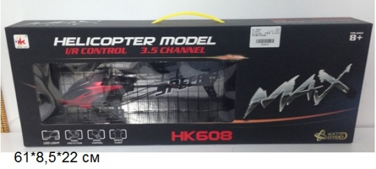 Р.У.Вертолет HK608 с гироскопом,аккум.метал.свет.USB 2цв.кор.61*8,5*22 ш.к./24/ Фото