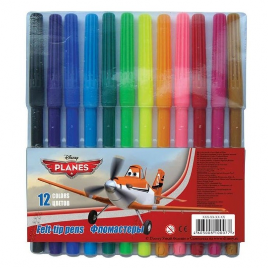Фломастеры цветные 12 цв Planes Фото