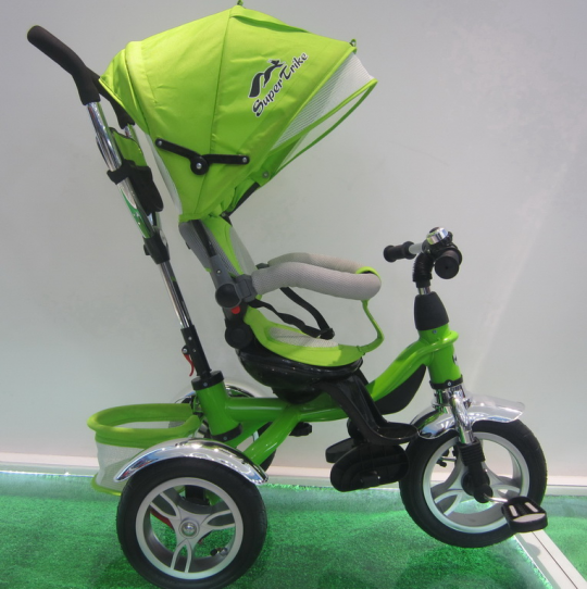 Детский трёхколёсный велосипед TR17008 зелёного цвета Фото