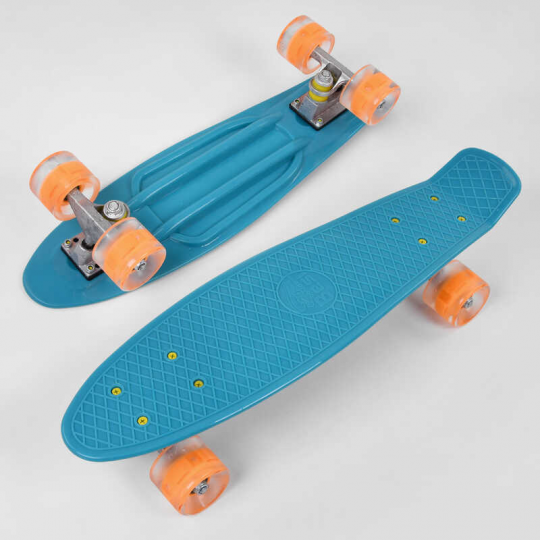 Скейт Пенни борд 3131 (8) Best Board, БИРЮЗОВЫЙ, доска=55см, колёса PU со светом, диаметр 6см Фото