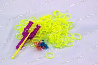 Резиночки для плетения браслетов Rainbow Loom желтый неон 200 штук