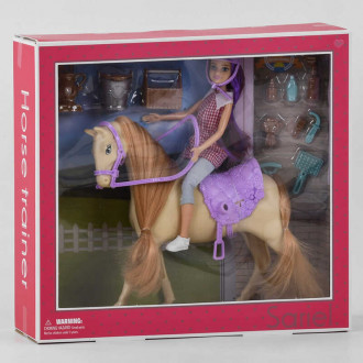 Кукла с лошадкой 7765 A &quot;Конная прогулка&quot;, кукла, лошадь, аксессуары, в коробке