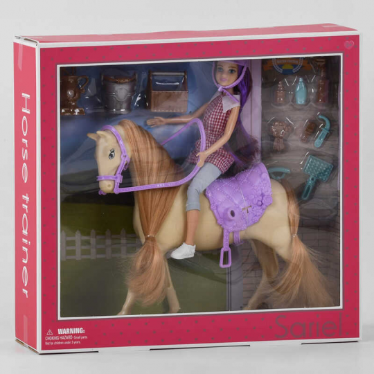 Кукла с лошадкой 7765 A &quot;Конная прогулка&quot;, кукла, лошадь, аксессуары, в коробке Фото