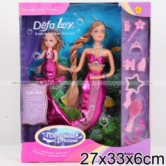 Кукла &quot;Defa Lucy&quot; &quot;Русалочка&quot; 20978 меняет цвет волос, с куколкой, аксесс., Фото