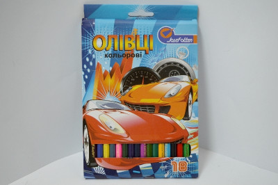 Цветные карандаши 18цв 'Машинка'JO' №7303NВ-18
