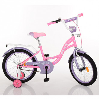 Велосипед детский PROF1 18д. Y1821 (1шт) Butterfly, розовый,звонок,доп.колеса