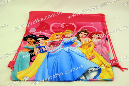 Рюкзак для сменной обуви или школьной формы Принцессы малиновая Фото