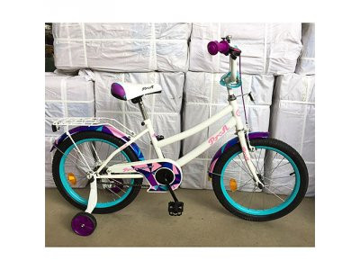Велосипед детский PROF1 12д. Y12163 (1шт) Geometry,белый,звонок,доп.колеса