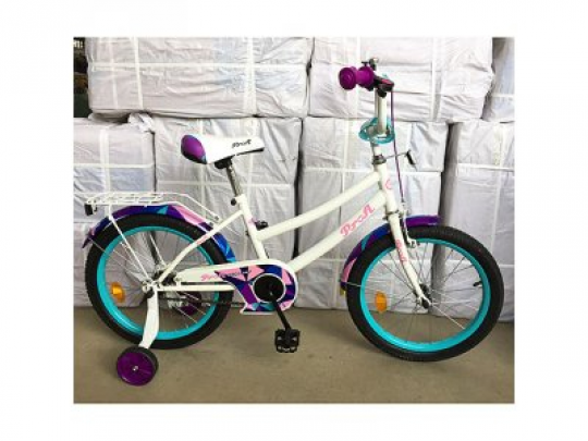 Велосипед детский PROF1 12д. Y12163 (1шт) Geometry,белый,звонок,доп.колеса Фото