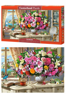 Кастор пазлы 4000 138*68 &quot;SUMMER FLOWERS AND CUP OF TEA&quot; /10/