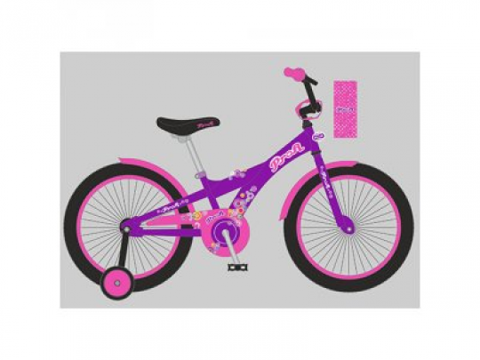 Велосипед детский PROF1 14д. T1463 (1шт) Original girl,фиолетов.-розов.,звонок,доп.колеса Фото