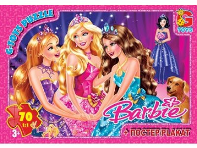 BA007 Пазли ТМ &quot;G-Toys&quot; із серії &quot;Barbie&quot;, 70 елементів