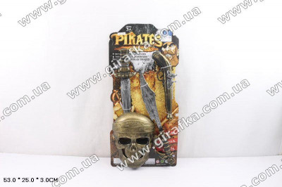 Пиратский набор U22-A16 (96шт/2) мушкет, маска, нож, сабля, на планш. 53*25*3см