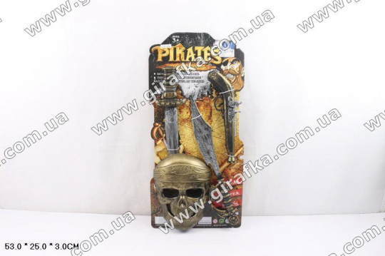 Пиратский набор U22-A16 (96шт/2) мушкет, маска, нож, сабля, на планш. 53*25*3см Фото