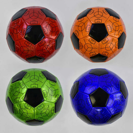 Мяч футбольный С 34407 (60) 4 вида, 330 грамм, материал - мягкий PVC Фото