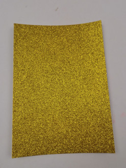 Кольорова ЕВА піна з гліттером (Фоаміран)А4,GL-EVA-1-ADH-025,21х29,7см,1,6 мм 5аркуш.жовтий