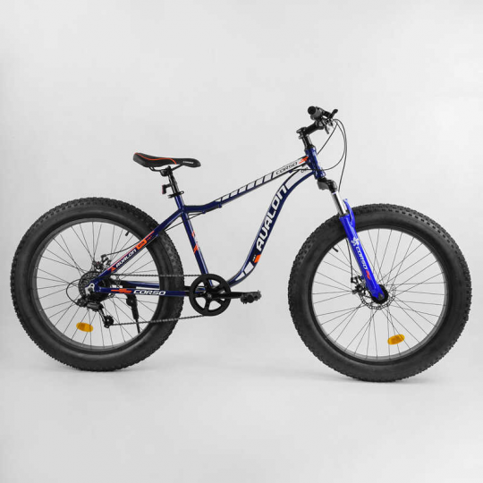 Велосипед Спортивный CORSO «Avalon» 26&quot; дюймов 14319 (1) ФЭТБАЙК, рама алюминиевая, оборудование Shimano 7 скоростей, собран на 75% Фото
