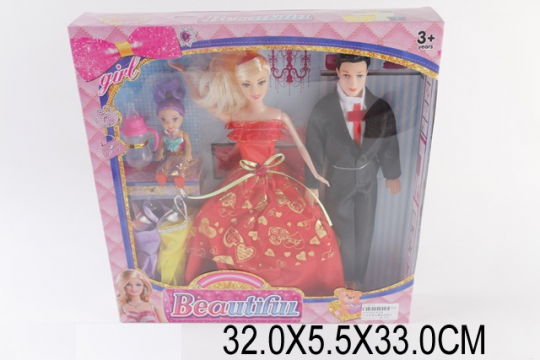 Кукла типа &quot;Барби &quot;Семья &quot; 632A (48шт/2) Кен, дочка, платья, в кор.32*5, 5*33см Фото