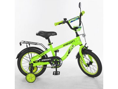 Велосипед детский PROF1 12д. T12153 (1шт)Space,салатовый,звонок,доп.колеса