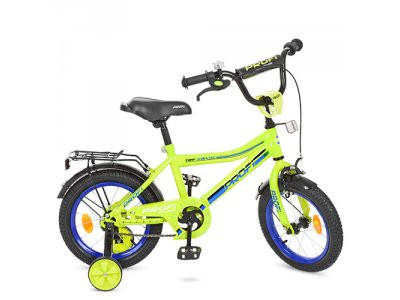 Велосипед детский PROF1 12д. Y12102 (1шт) Top Grade, салатовый,звонок,доп.колеса