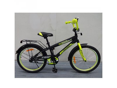 Велосипед детский PROF1 20д. G2051 (1шт) Inspirer,черно-салат(мат),звонок,подножка